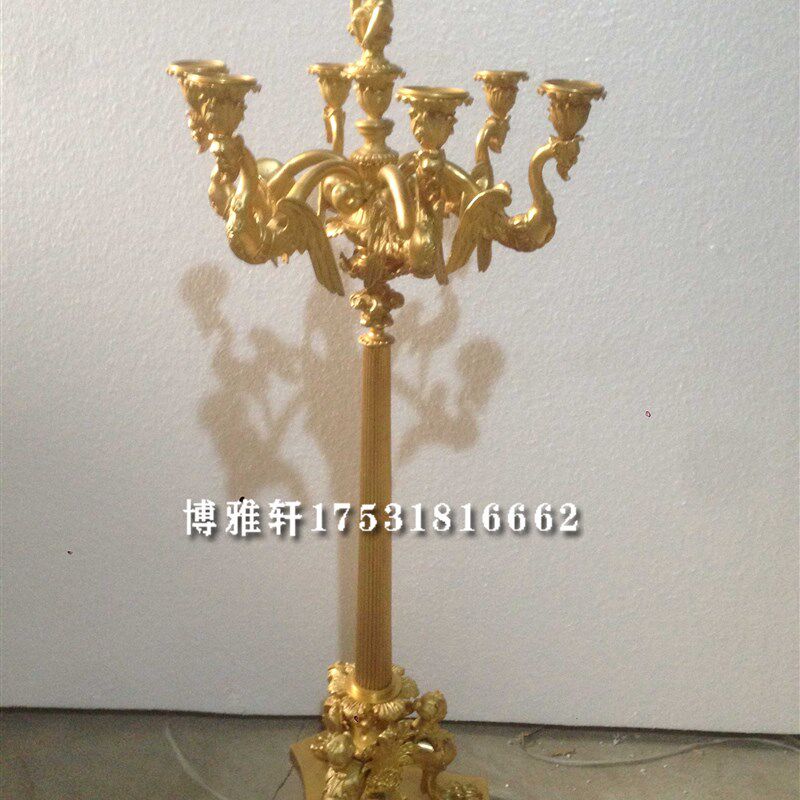 烛台 欧式古典 纯铜蜡烛台 台灯家居壁炉 摆件蜡台