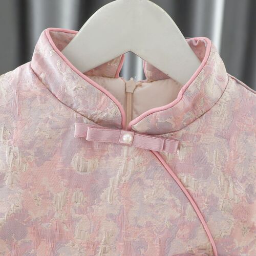 女童旗袍连衣裙秋冬装宝宝一周岁礼服国风汉服冬季夹棉儿童公主裙
