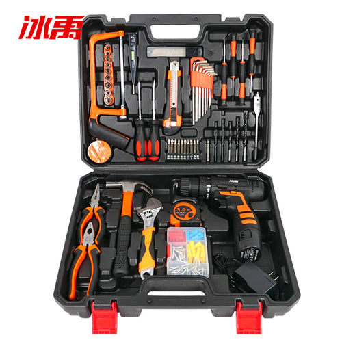 冰禹 电钻工具箱套装 工具组套 木工螺丝批扳手五金工具 BJ-793