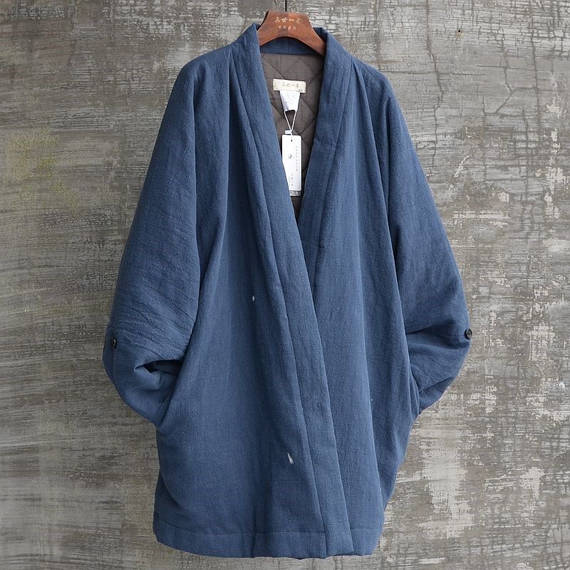 男冬季复古中式棉衣棉服外套保暖棉花肥大胖子唐装汉服无肩缝设计