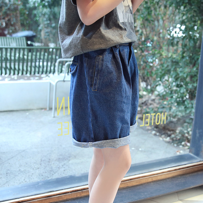女童牛仔短裤2023夏装新款中大童洋气宽松薄款外穿阔腿五分裤裤子