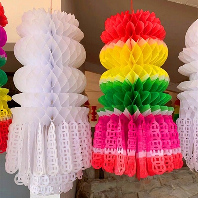清明节上坟彩色拷贝纸花幡坟飘挂