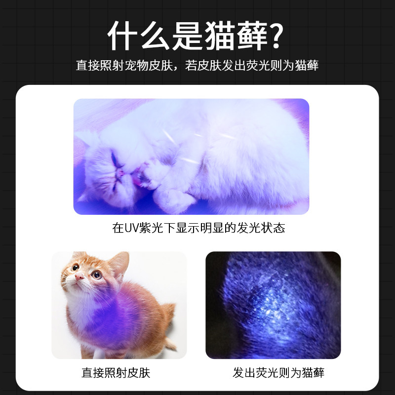 伍德氏照猫癣灯 照猫癣猫尿专用紫光手电筒 红外线激光笔逗猫玩具图片