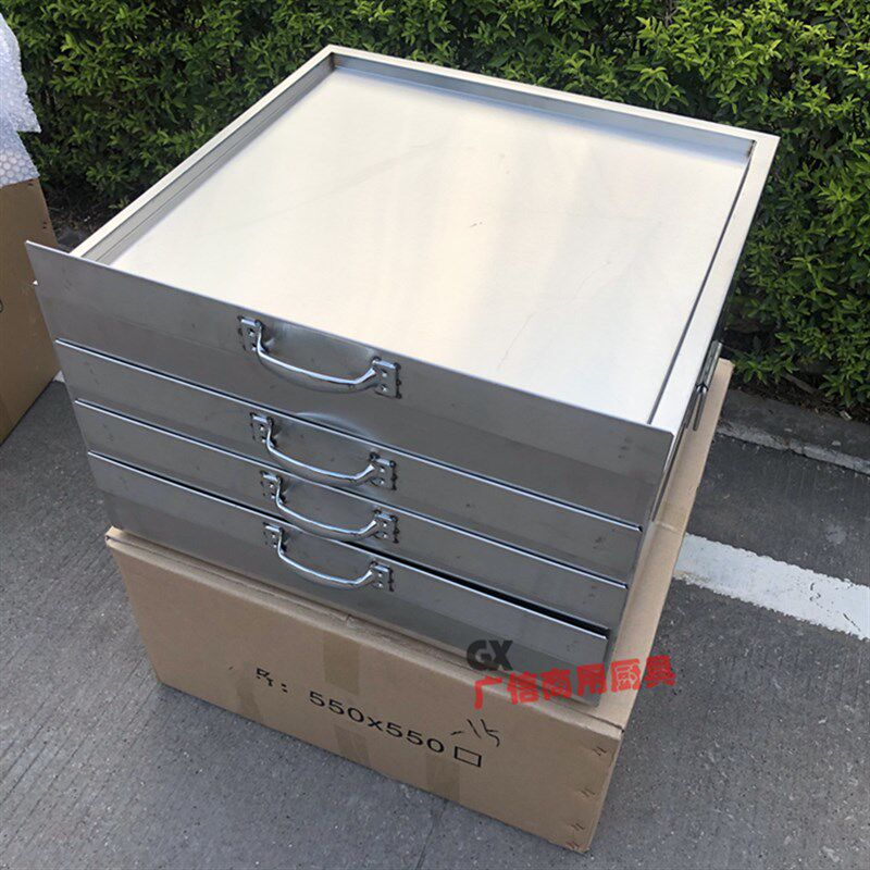 304不锈钢肠粉柜55*55全钢三层四抽屉广东拉肠商用石磨米浆蒸粉机