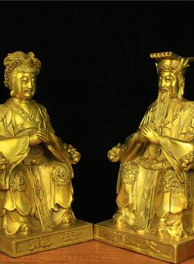 纯铜龙父龙母像铜东海龙王龙母像家居客厅摆件装饰工艺礼品摆饰