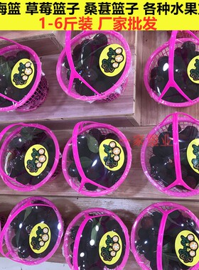 塑料篮子圆形水果采摘篮红色圆篮草莓篮杨梅篮桑葚篮厂家包邮
