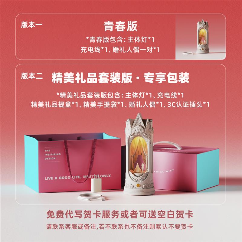 壁光里结婚新婚礼物订婚生日氛围建筑小夜灯创意台灯牀头灯