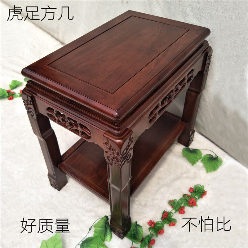 仿古实木奇石底座长方形客厅边几茶几花架中式盆景桌鱼缸架置物架