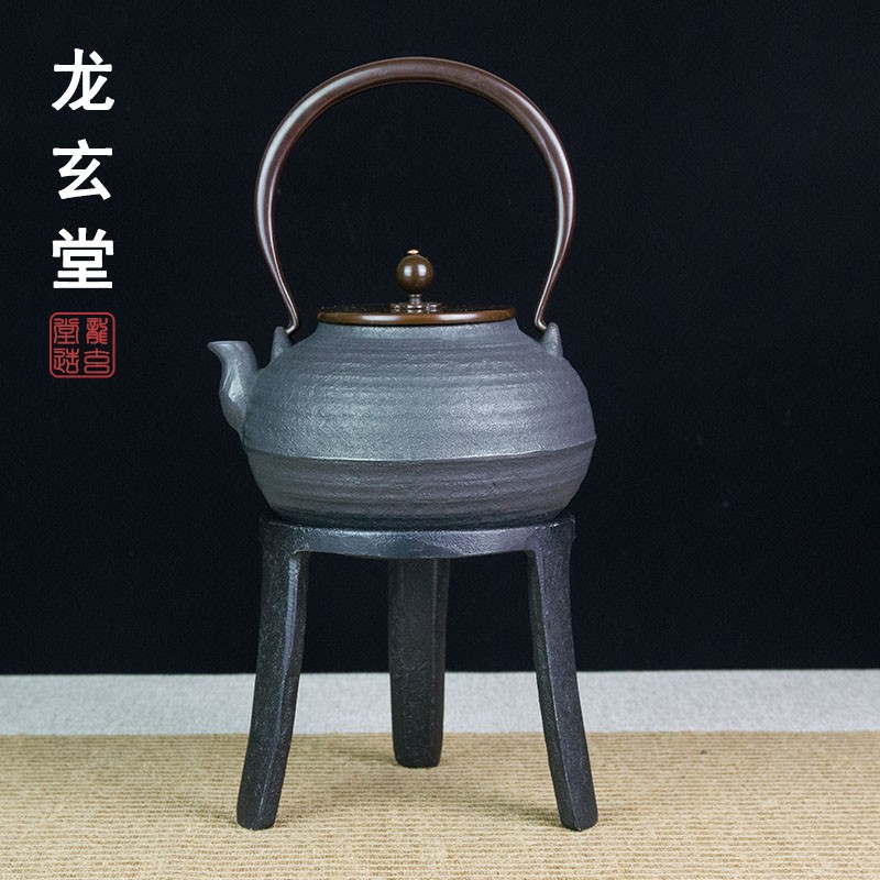 铸铁炭炉架户外便携酒精灯炉铁壶煮茶炉加热三脚架柴火塘架烤火