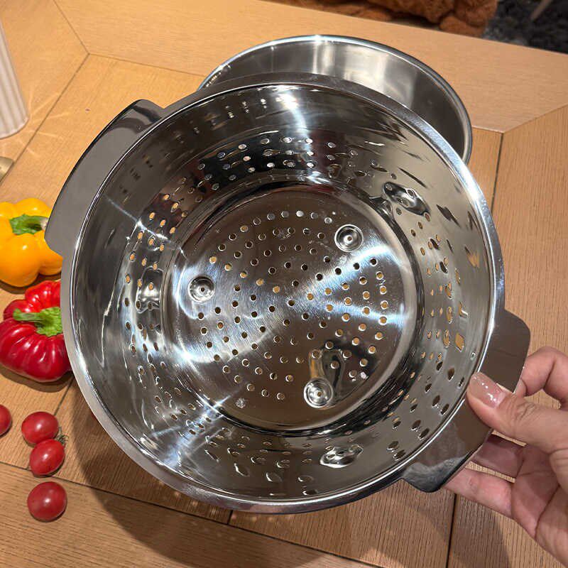 店主推荐 304不锈钢镜光沥水篮 洗菜滤水盆 圆形 水果滤水沥水