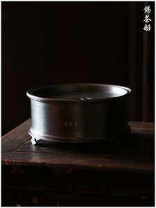 【手工锡茶船】古陶老茶鬼 潮汕工夫锡器 茶盘 锡壶承 打锡颜 古
