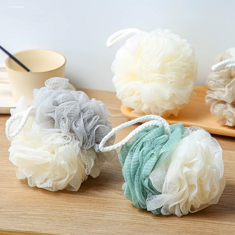 双色起泡丰富沐浴球新款拼接色 搓背起泡洗浴用品沐浴花洗澡浴巾