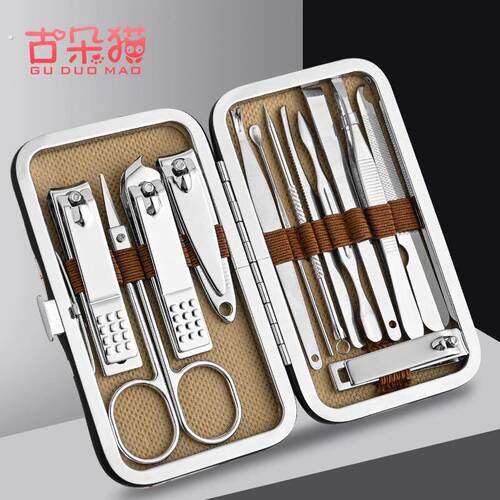 古朵猫古朵猫家用指甲钳指甲剪13件套工具套装修甲修脚套盒掏耳朵