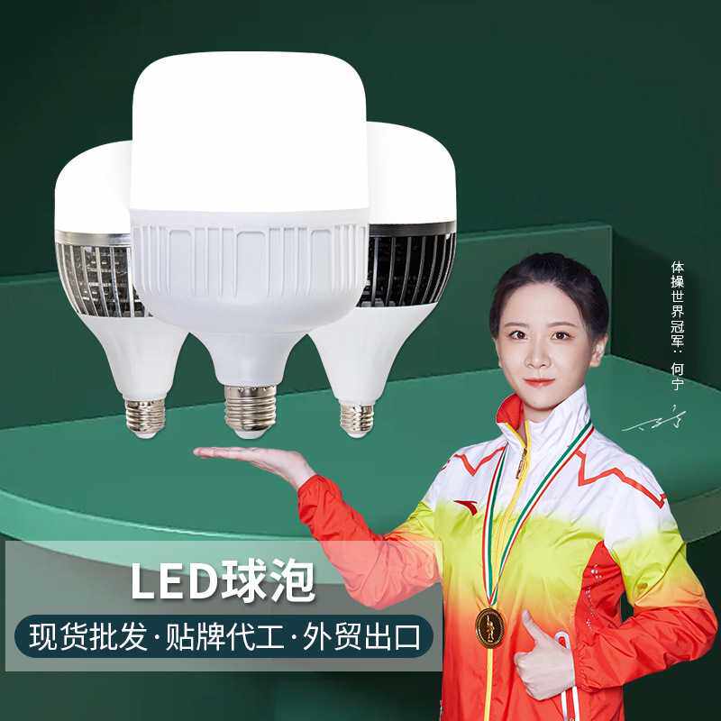 LED灯泡大功率球泡5W9W13W18W28W50W家用E27螺口白光黄光灯管