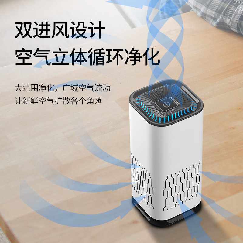 现货车载负离子二手烟净化器小型除异味办公室桌面礼品空气净化器