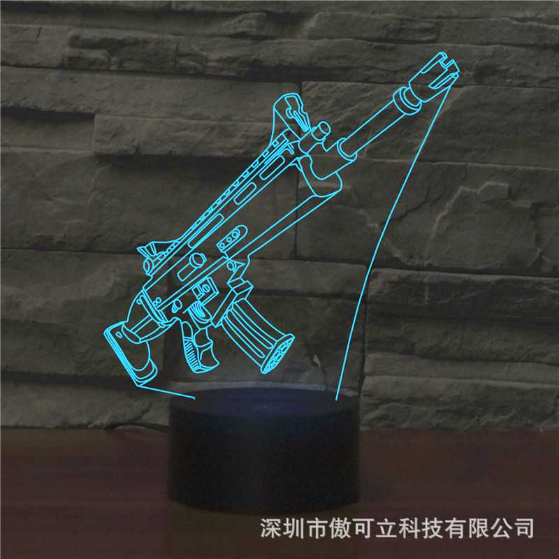 2026新款枪触摸七色遥控3D灯 夜市摆摊渐变LED灯小夜灯4679