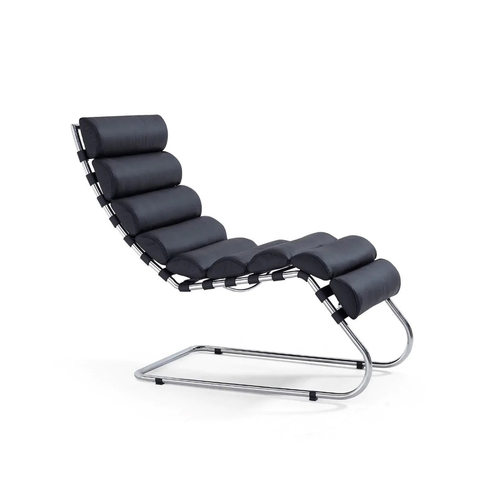 Mr chaise lounge牛皮躺椅家用客厅懒人沙发阳台都市不锈钢休闲椅