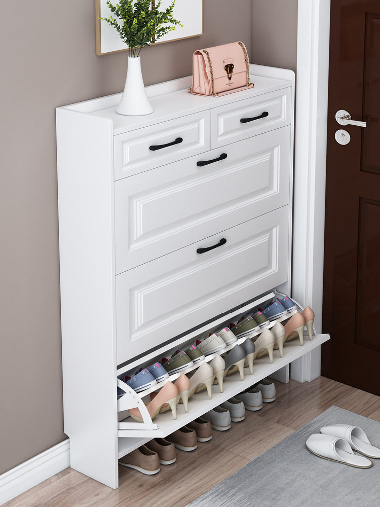超薄鞋柜17cm经济型家用门口简约现代多功能收纳柜窄翻斗式小鞋架