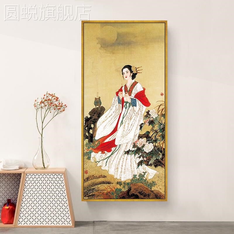 新款四大美女古典四联画 画新中式客厅装饰画 画古代美人图西施貂