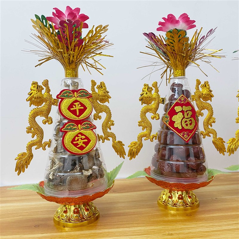 潮汕五谷塔白糖塔摆件斋菜塔模具摆件桌面喜庆五谷斋菜塔摆件