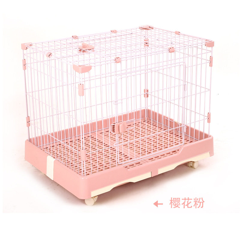 狗笼子小型犬猫笼子带抽屉脚垫宠物兔子泰迪隔离猫别墅狗笼有轮子