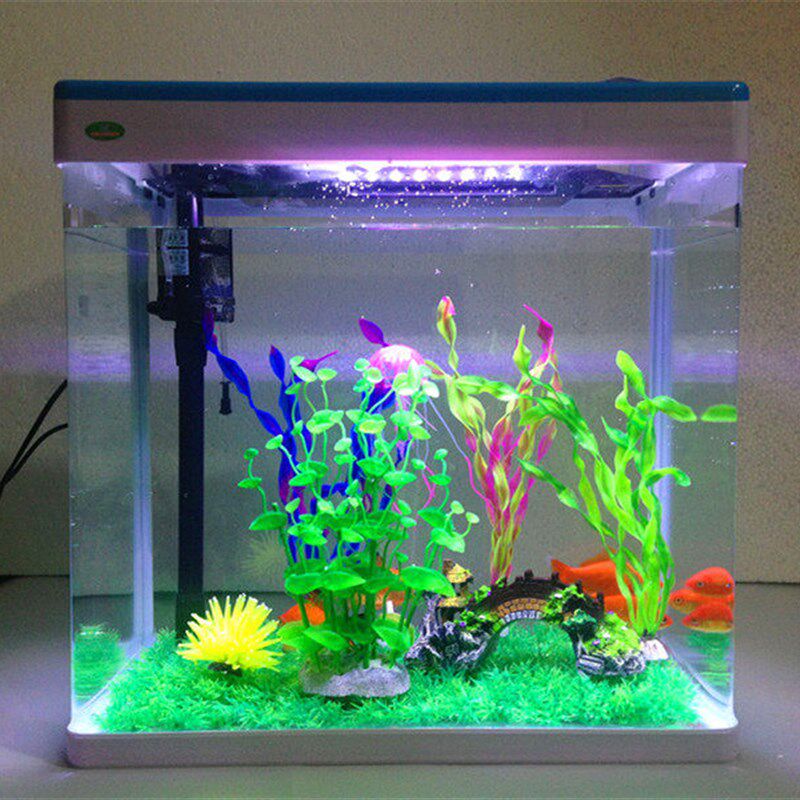 包邮 闽江中小型办公室桌面玻璃热带鱼金鱼缸超白生态造景水族箱