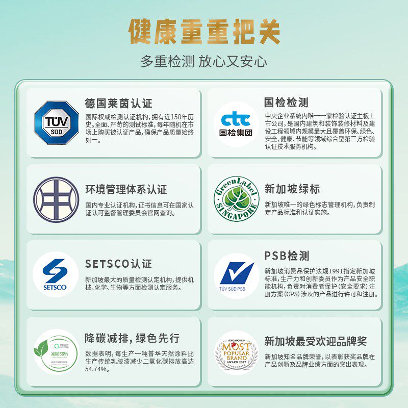 P&H普华天然涂料室内自刷乳胶漆内墙家用面漆净味抗甲醛环保油漆