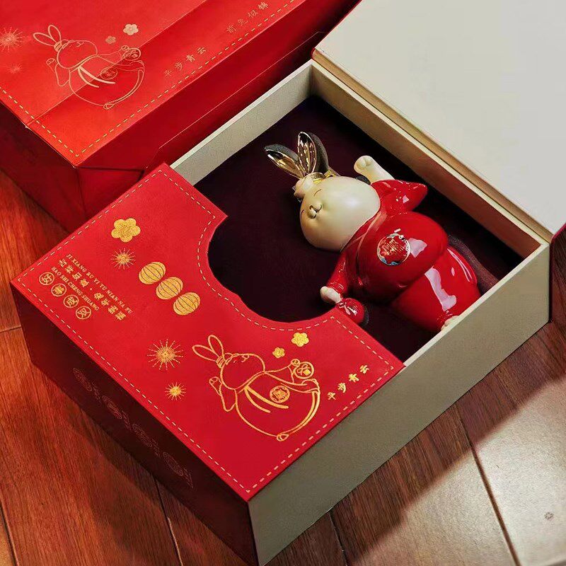 景德镇陶瓷空酒瓶子1斤装兔年生肖酒瓶密封家用酒壶婚庆创意摆件