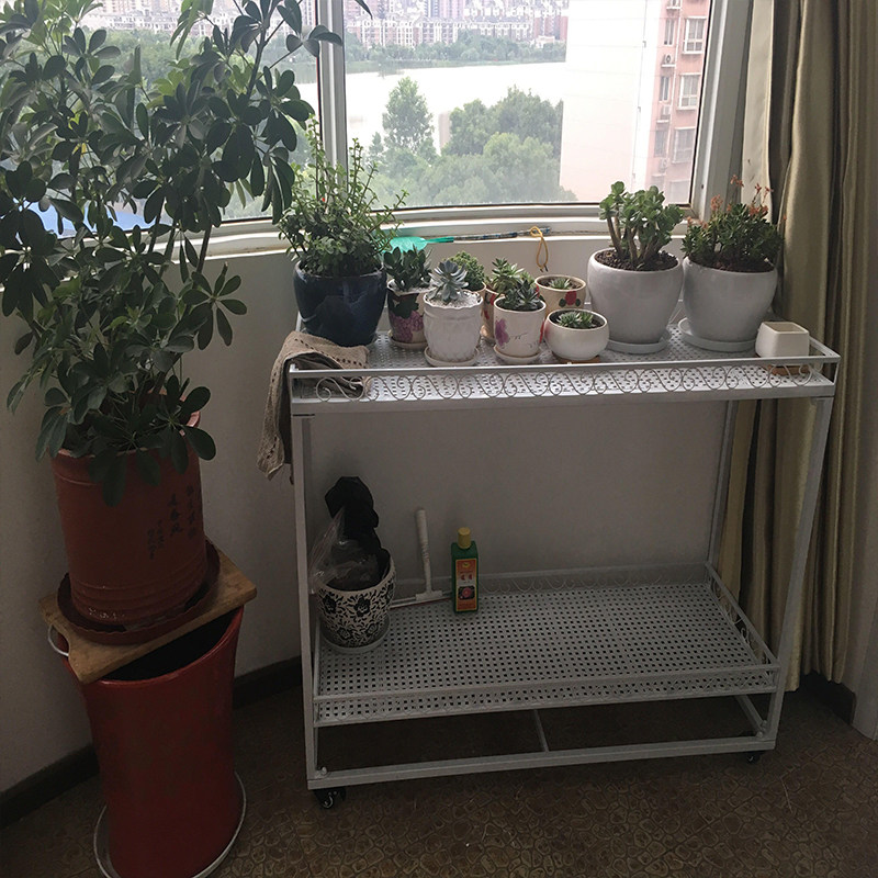 阳台花架客厅庭院落地多肉可移动花架棚架防雨防晒遮阳架子带轮架