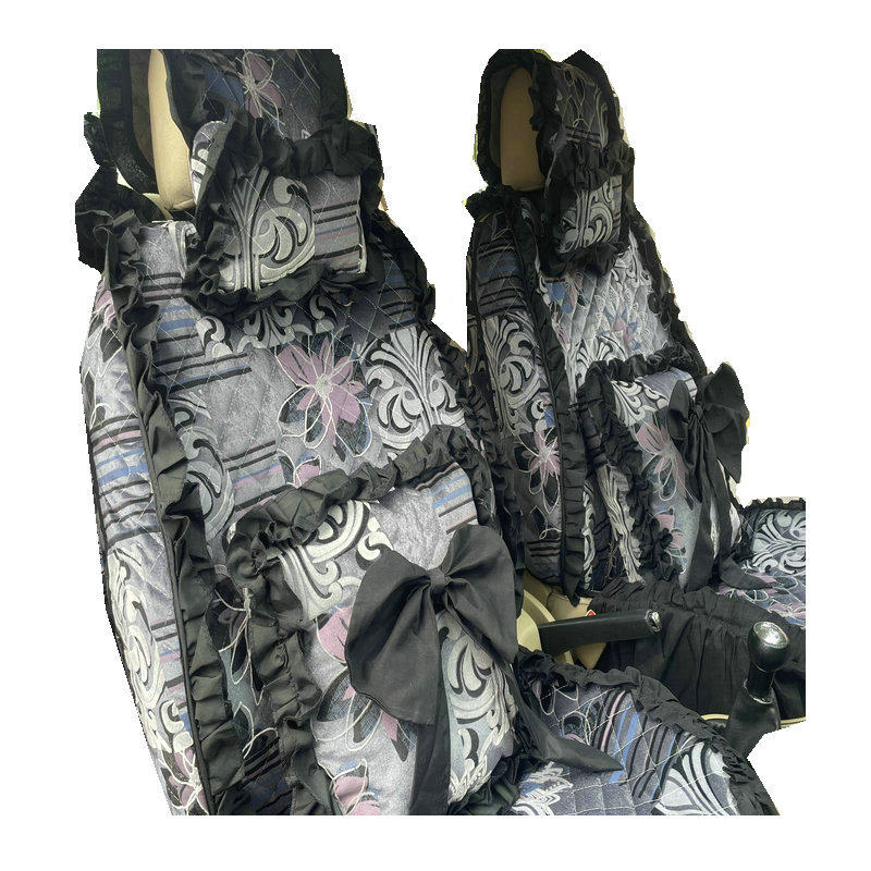 订制女士花边汽车座垫套蕾丝布艺时尚透气汽车坐垫四季短绒座套