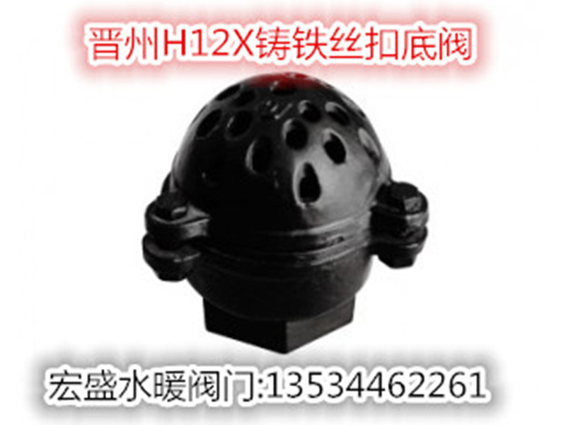 晋州H12X铸铁丝扣底阀 水泵花篮水泵止回阀 铸铁螺纹底阀40-300