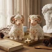 小羊硅胶模具diy香薰蜡烛创意仿真绵山羊公仔装 饰品摆件石膏模具