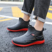 雨靴水鞋 短筒防水雨鞋 工地专用低帮防滑男士 成人钓鱼劳保胶鞋 男款