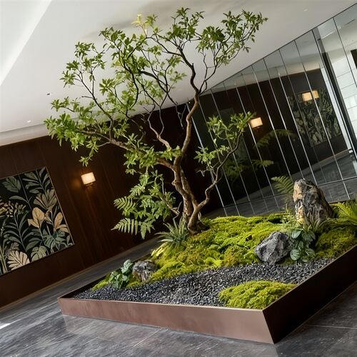 仿真马醉木橱窗造景植物室内高端仿生绿植装饰树大型假树简约景观
