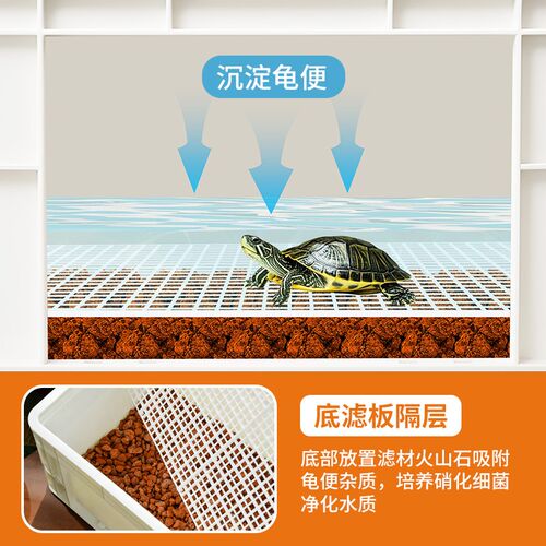 生态乌龟饲养缸新款水陆造景爬宠缸家用底滤免换水大型养龟周转箱