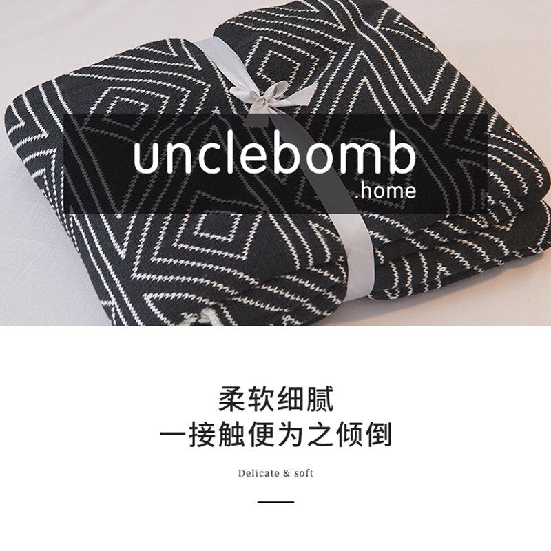 北欧ins风灰色针织休闲小毛毯子被子夏季薄款午睡沙发毯单人盖毯