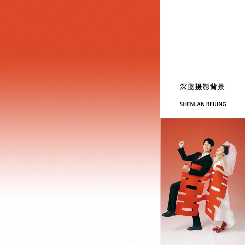 红白红色渐层背景布婚纱照相馆摄影时装商业广告拍摄拍照背景布