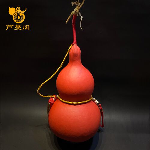 天然开口朱砂红色葫芦挂饰葫芦特大号客厅卧室办公室摆件