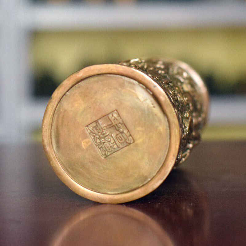 黄铜香筒九龙香筒黄铜手工铸造中式金属复古香筒装线香器具包邮
