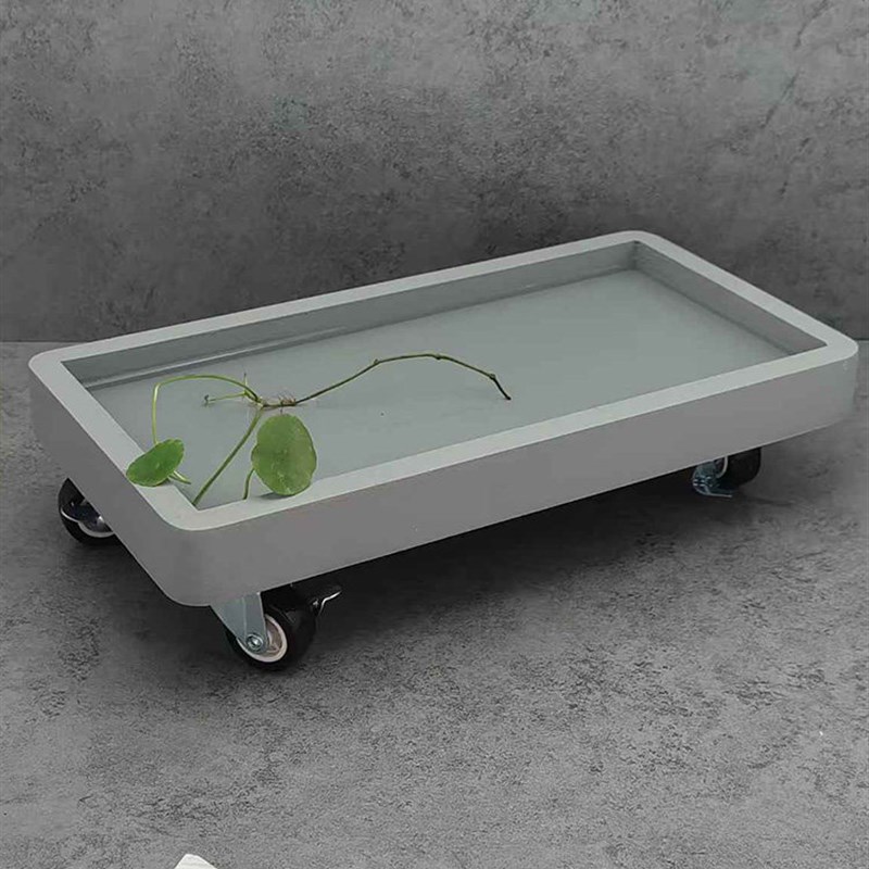 长方形圆角移动花盆托盘加厚可加排水管万向轮花盘花箱可移动底座