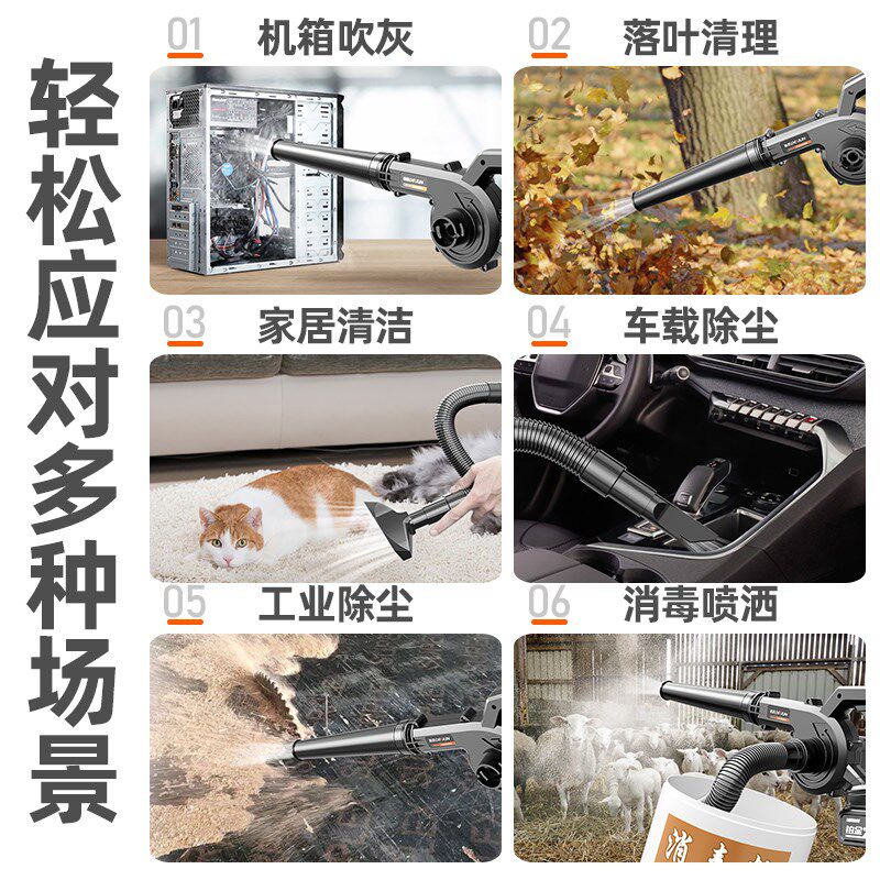 充电式鼓风机锂电吹风机大功率工业用小型强力吹灰家用吹雪除尘器