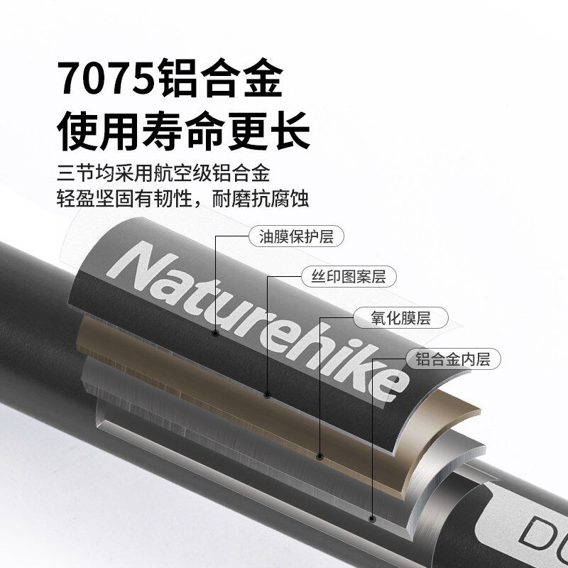 挪客晴雪Pro7075铝合金登山杖外锁扣可调节手杖户外登山徒步手杖