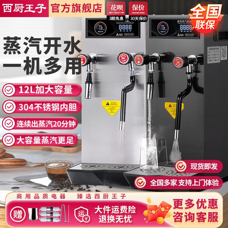 蒸汽开水机商用奶茶咖啡店专用奶泡机多功能蒸气机定温加热水机