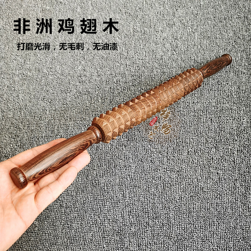 木质经络瑜伽棒滚轮棒背部腰部全身按摩锤棒捶腿腹肩颈椎部按摩器