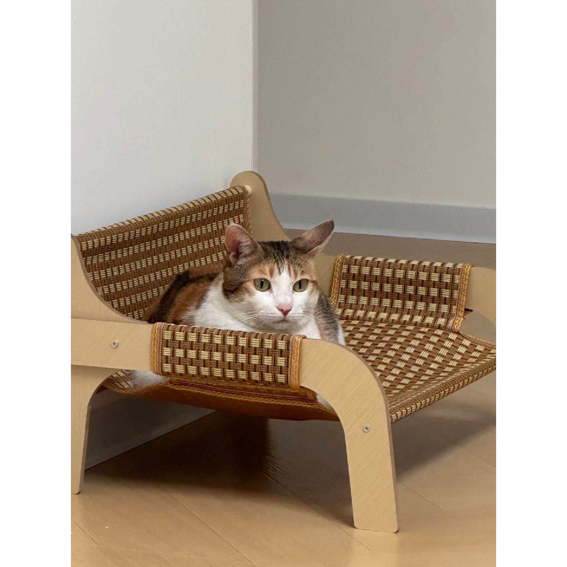 猫咪沙发剑麻藤编猫窝夏季凉席躺椅猫抓板透气耐磨不易掉屑猫睡窝