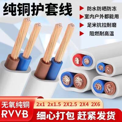 纯铜二芯RVVB护套线平行线