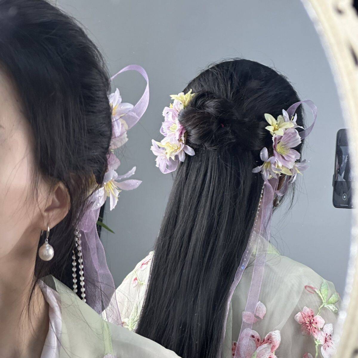 剧本杀大漠谣2封狼居胥阿沁伴手礼格桑花发夹仙气古风汉服发饰