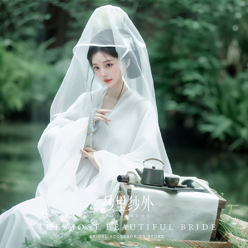 剧本杀大宴之上刘泠雪同款妆造伴手礼莲花发冠头纱汉服发冠头纱
