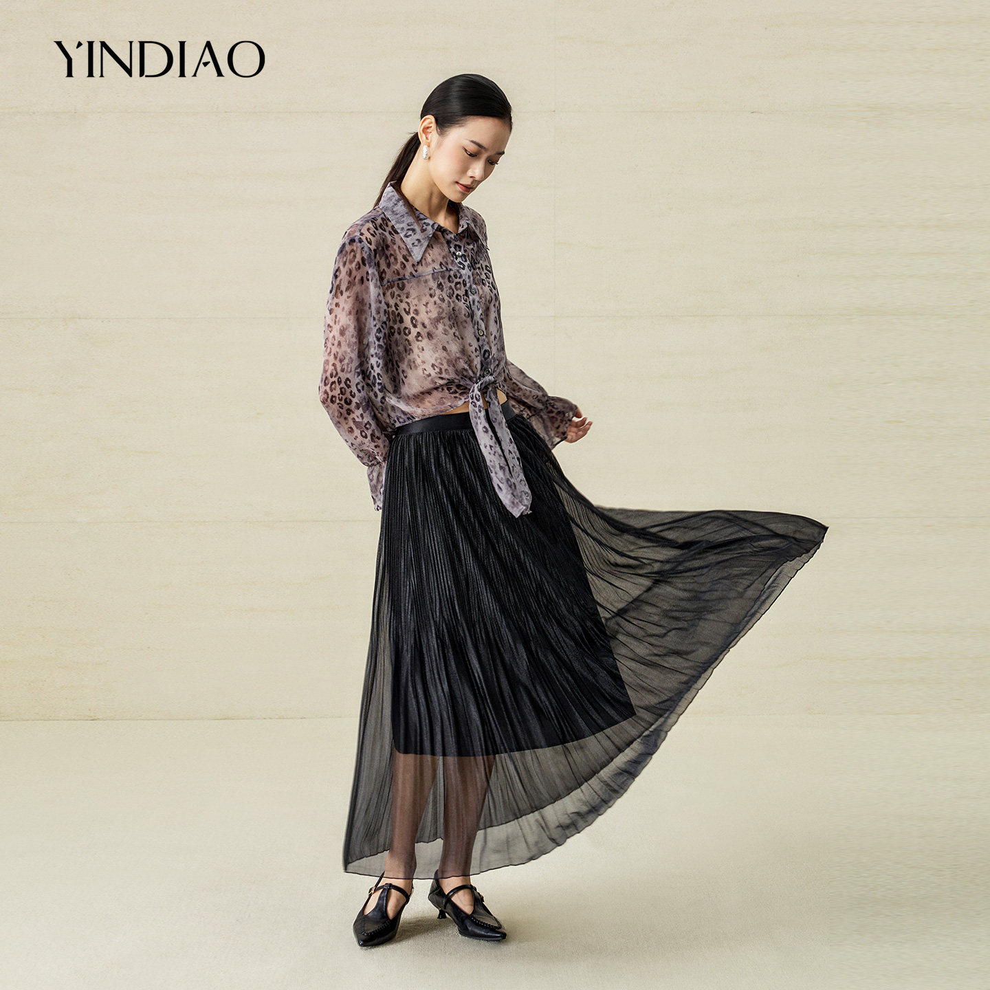 YINDIAO引调浪漫随性网纱半裙