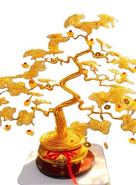 发财树纯手工编织摇钱树客厅装饰乔迁新居开业礼物摆件招财进宝